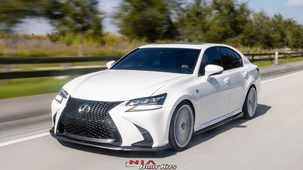 Lexus GS Base Model, F-Sport NIA Full lip Body Kit 5pcs (Front Splitter, Side Skirt Rockers, Rear apron spats) 2016-2020 in ABS