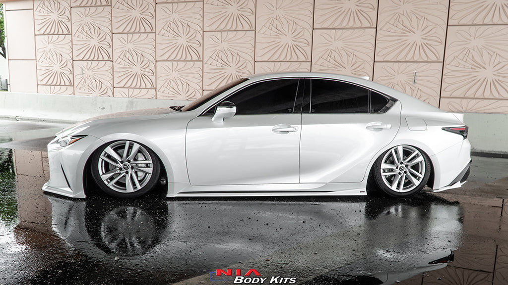 Lexus IS Base Model NIA full splitter lip bodykit 5pcs (front lip, side skirts, rear apron spats) 2021-2025 in ABS or Carbon Fiber