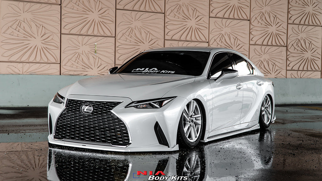 Lexus IS Base Model NIA Full lip Body Kit 6pcs (Front Splitter, Side Skirt Rockers, Rear apron spats, Diffuser Bumper Extension) 2021-2025 in ABS or Carbon Fiber