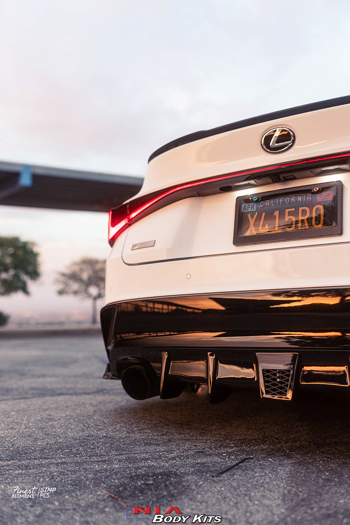 Lexus IS Base Model, F-Sport NIA rear lip bumper extension Diffuser bodykit  2021-2025 in ABS or Carbon Fiber