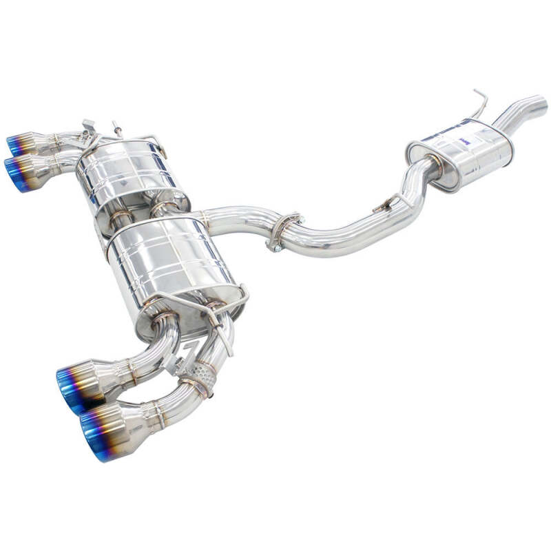 Invidia 2022+ Volkswagen Golf R MK8 76mm R400 Valved Cat Back Exhaust Rolled TI Tips
