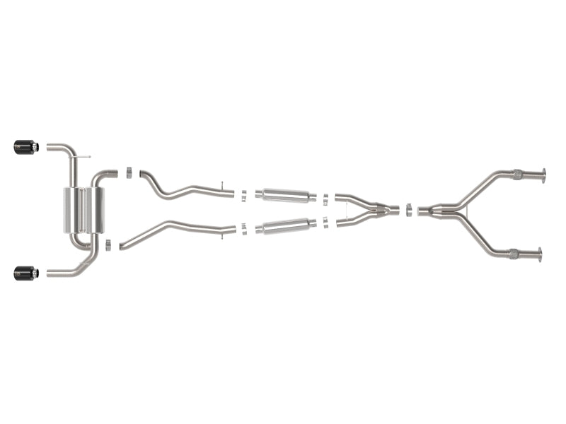 aFe 14-15 Infiniti Q50 V6 3.7L Takeda 2.5in 305 SS Cat Back Exhaust System w/ Black Tips