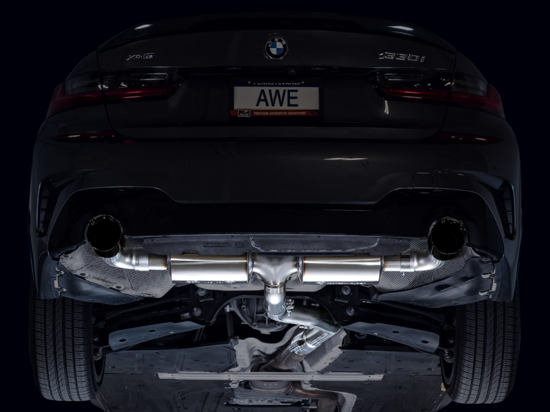 AWE 19-23 BMW 330i / 21-23 BMW 430i Base G2X Touring (Excl. Conv) Axle-Back Exhaust - Diamond Black