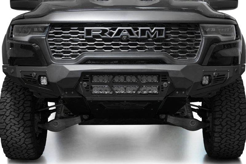 Addictive Desert Designs 25+ RAM 1500 RHO Bomber Front Bumper  (20 Inch Lights)