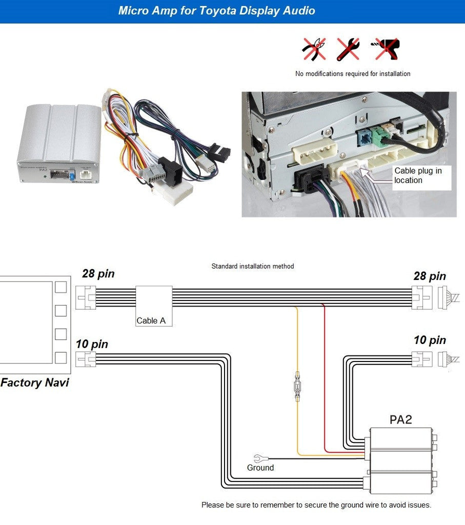 Beat-Sonic ENA-2T3 Plug and Play Encore Alpha Power Amplifier Kit for Select 2018+ Toyota Models - Beat-Sonic USA