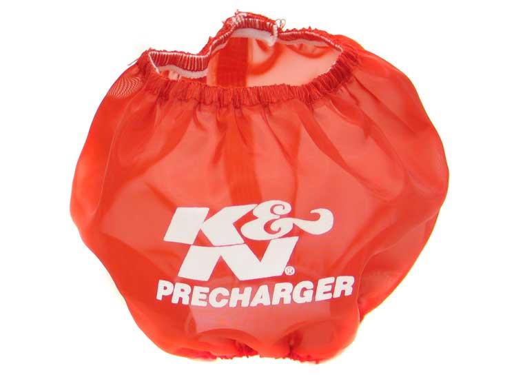K&N Precharger Wrap Red Honda 4.5in top ID 5.125in Base ID