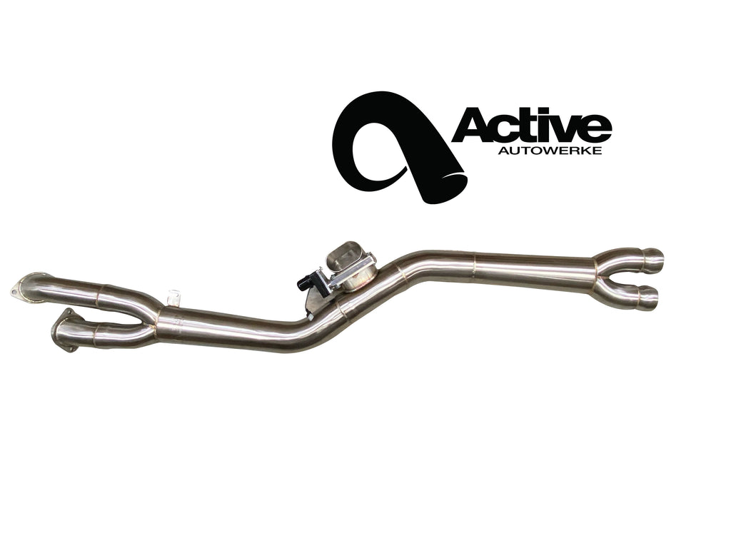 Active Autowerke G80/G82 M3/M4 Signature single mid-pipe with G-brace and $90 fixed price shipping in lower 48 states