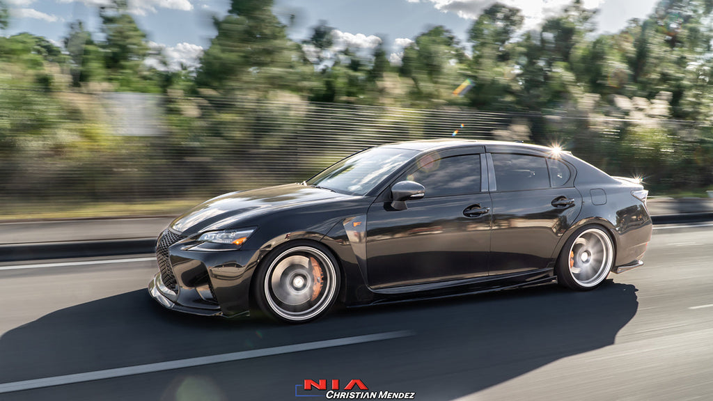 Lexus GS-F NIA Full lip Body Kit 6pcs (Front Splitter, Side Skirt Rockers, Rear apron spats, Diffuser Bumper Extension) 2016-2020  in ABS