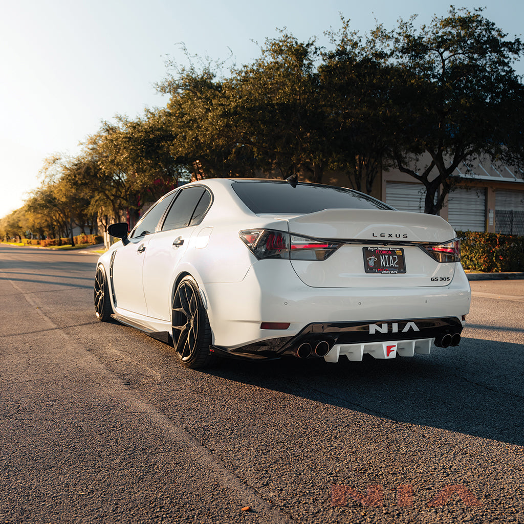 Lexus GS-F NIA Full lip Body Kit 6pcs (Front Splitter, Side Skirt Rockers, Rear apron spats, Diffuser Bumper Extension) 2016-2020  in ABS