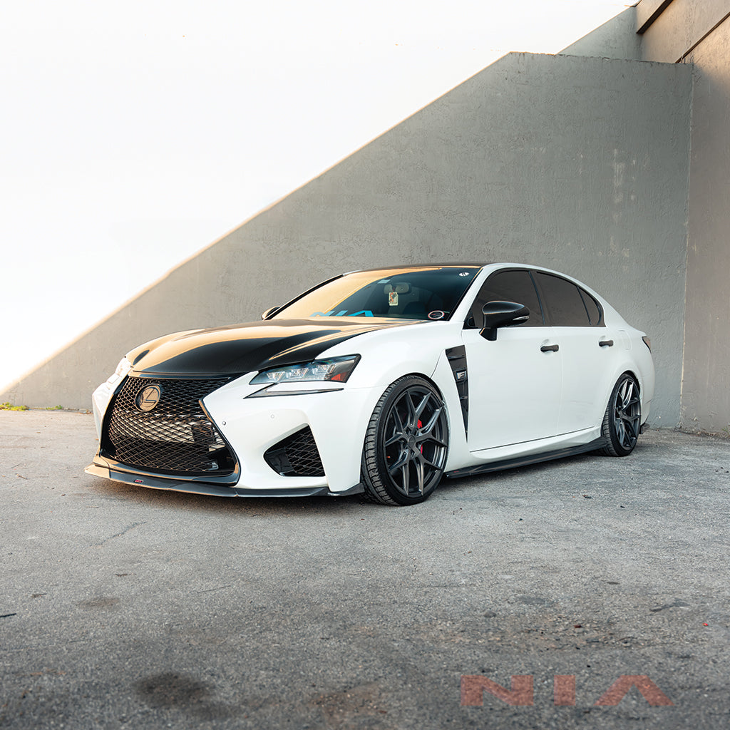 Lexus GS-F NIA Lexus GS Base Model, F-Sport NIA Full lip Body Kit 5pcs (Front Splitter, Side Skirt Rockers, Rear apron spats)  2016-2020in ABS or Carbon Fiber