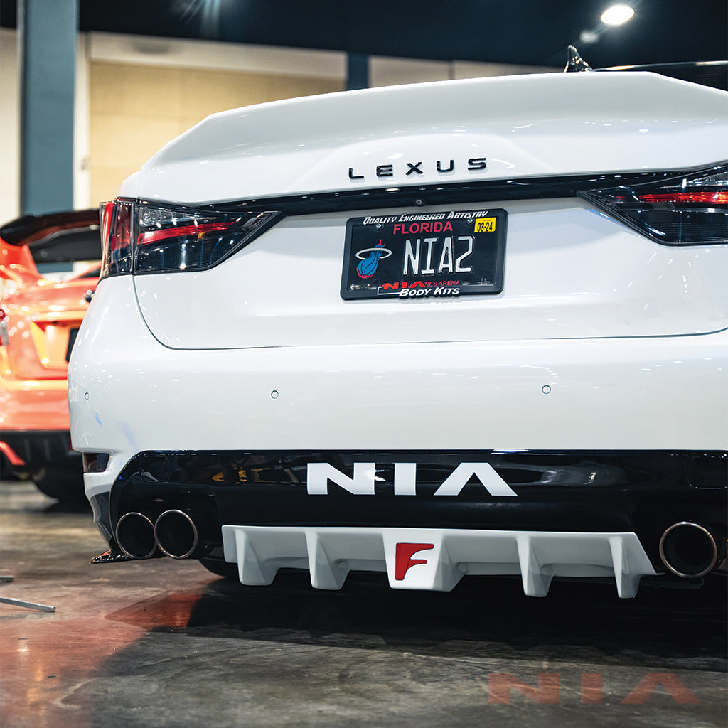 Lexus GS-F  NIA Rear Diffuser Bumper Extension 2016-2020 in ABS or Carbon Fiber