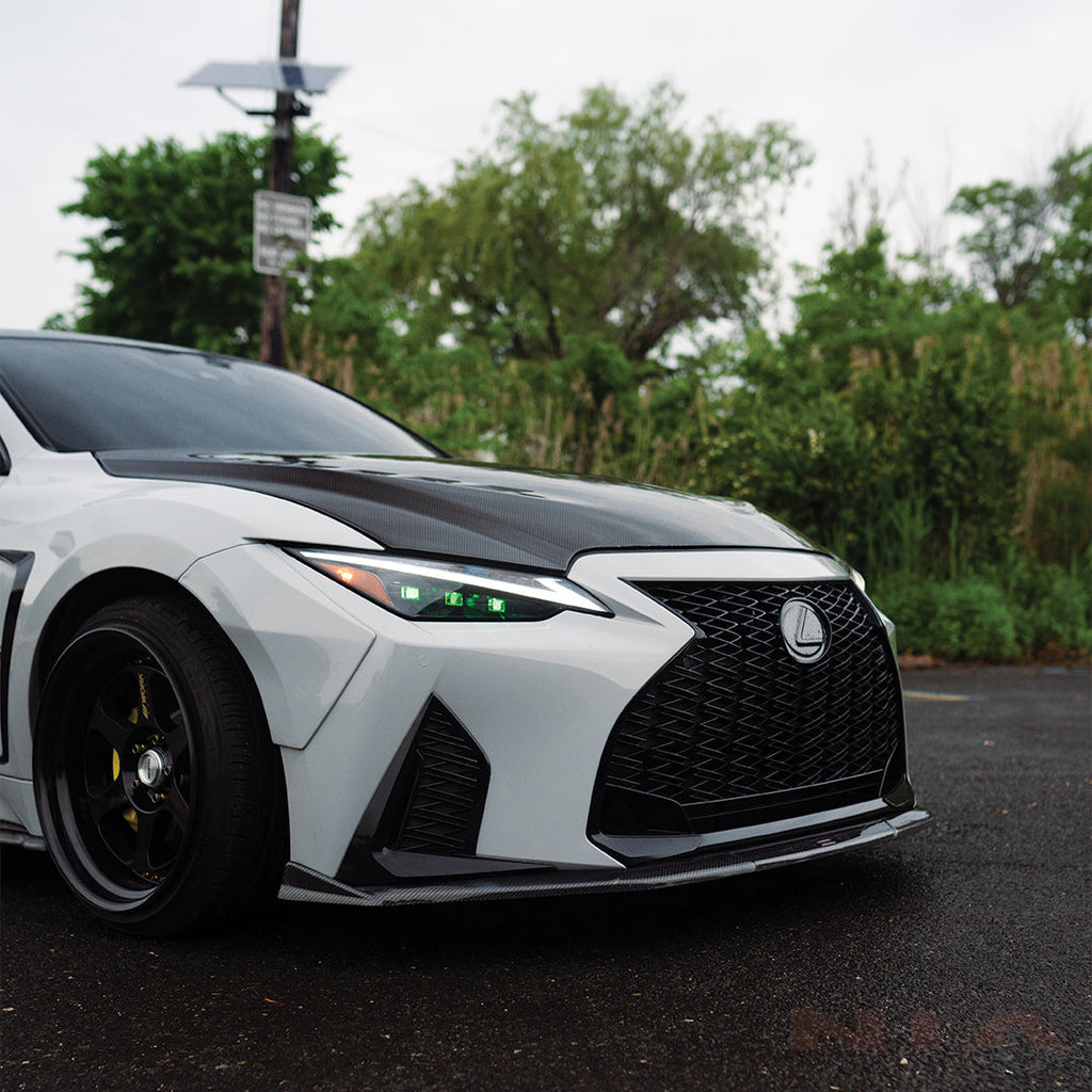 Lexus IS F-Sport NIA front splitter lip bodykit 2021-2025 in ABS or Carbon Fiber