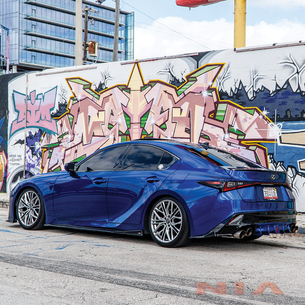 Lexus IS 500 NIA full splitter lip bodykit 5pcs (front lip, side skirts, rear apron spats) 2022-2025  in ABS or Carbon Fiber