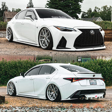 Load image into Gallery viewer, Lexus IS F-Sport NIA  Full lip Body Kit 6pcs (Front Splitter, Side Skirt Rockers, Rear apron spats, Diffuser Bumper Extension) 2021-2025 in ABS or Carbon Fiber