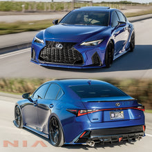 Load image into Gallery viewer, Lexus IS F-Sport NIA  Full lip Body Kit 6pcs (Front Splitter, Side Skirt Rockers, Rear apron spats, Diffuser Bumper Extension) 2021-2025 in ABS or Carbon Fiber