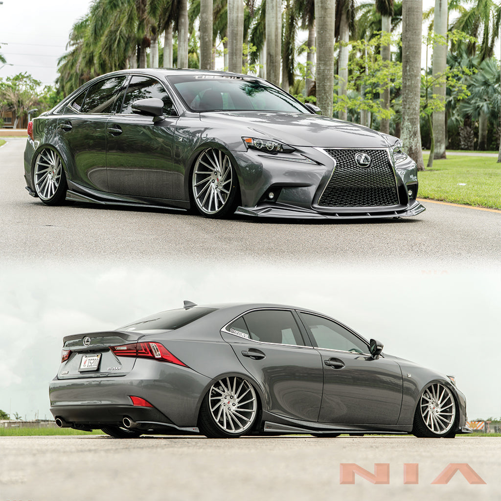 Lexus IS F-Sport NIA full splitter lip bodykit 5pcs (front lip, side skirts, rear apron spats)  2014-2016 in ABS