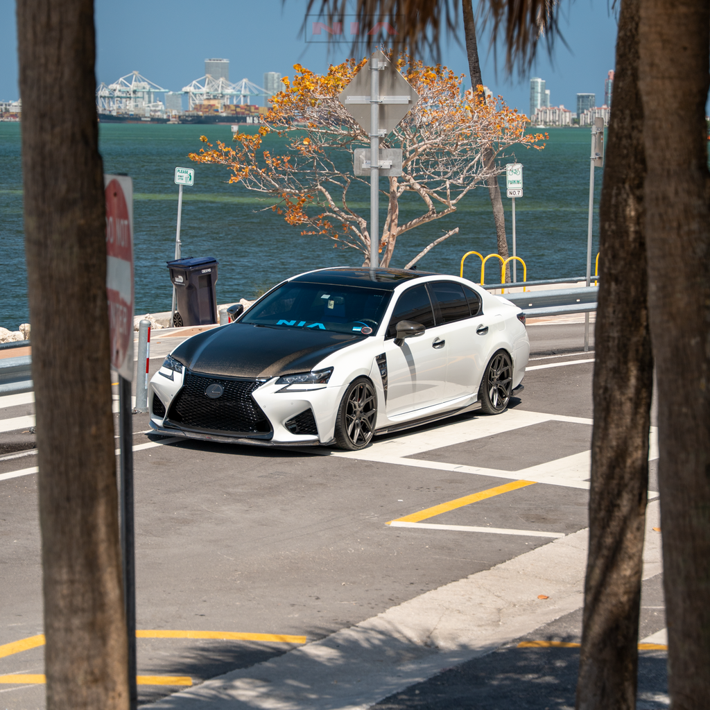 Lexus GS-F NIA Lexus GS Base Model, F-Sport NIA Full lip Body Kit 5pcs (Front Splitter, Side Skirt Rockers, Rear apron spats)  2016-2020in ABS or Carbon Fiber