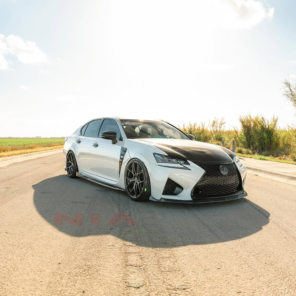 Lexus GS-F NIA Lexus GS Base Model, F-Sport NIA Full lip Body Kit 5pcs (Front Splitter, Side Skirt Rockers, Rear apron spats)  2016-2020in ABS or Carbon Fiber