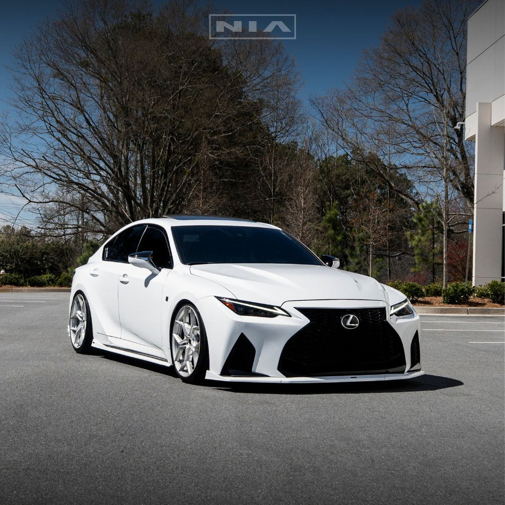 Lexus IS 500 NIA full splitter lip bodykit 5pcs (front lip, side skirts, rear apron spats) 2022-2025  in ABS or Carbon Fiber