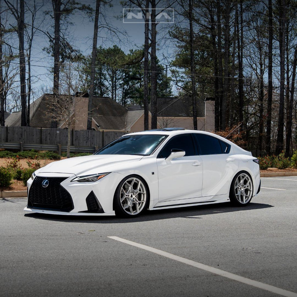 Lexus IS 500 NIA full splitter lip bodykit 5pcs (front lip, side skirts, rear apron spats) 2022-2025  in ABS or Carbon Fiber