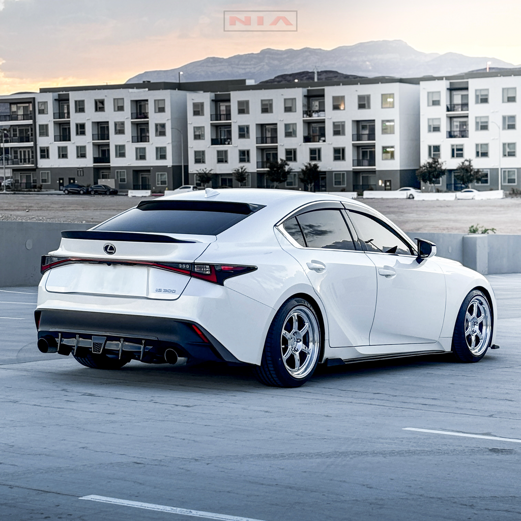 Lexus IS Base Model, F-Sport NIA rear lip bumper extension Diffuser bodykit  2021-2025 in ABS or Carbon Fiber