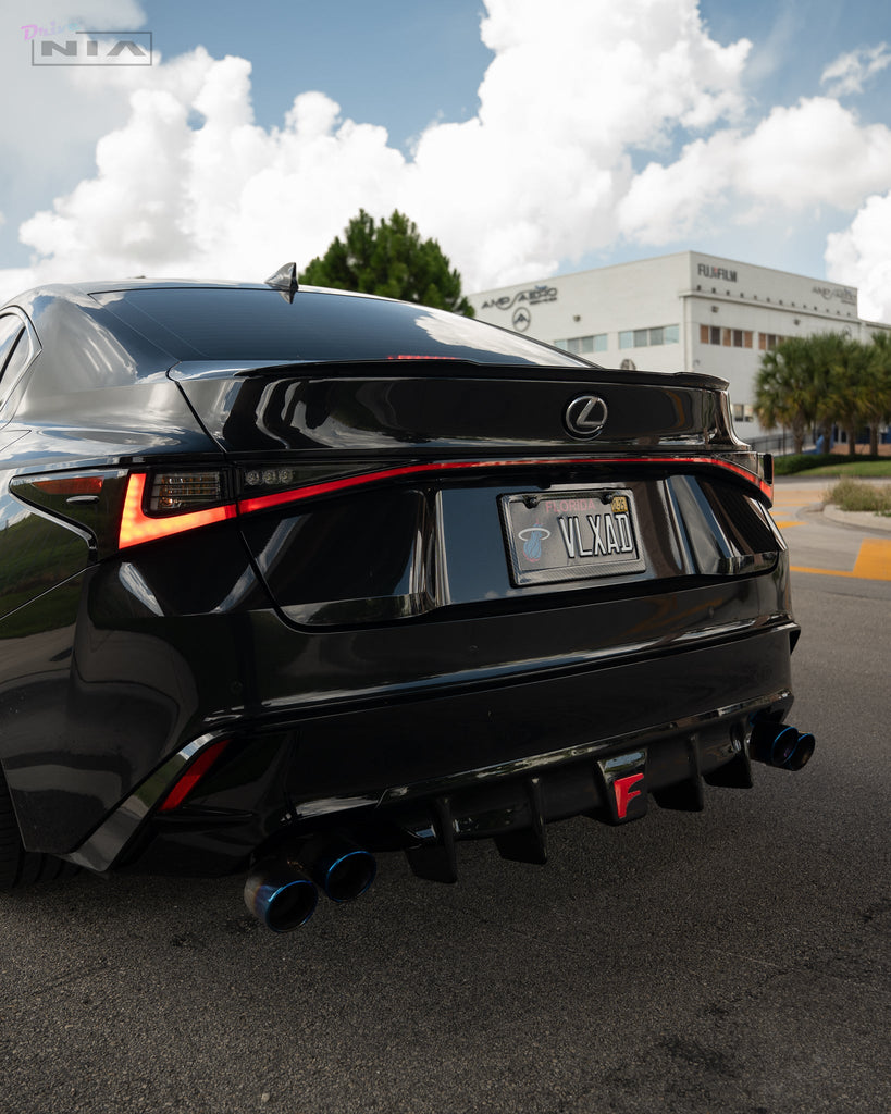 Lexus IS Base Model, F-Sport NIA rear lip bumper extension Diffuser bodykit  2021-2025 in ABS or Carbon Fiber
