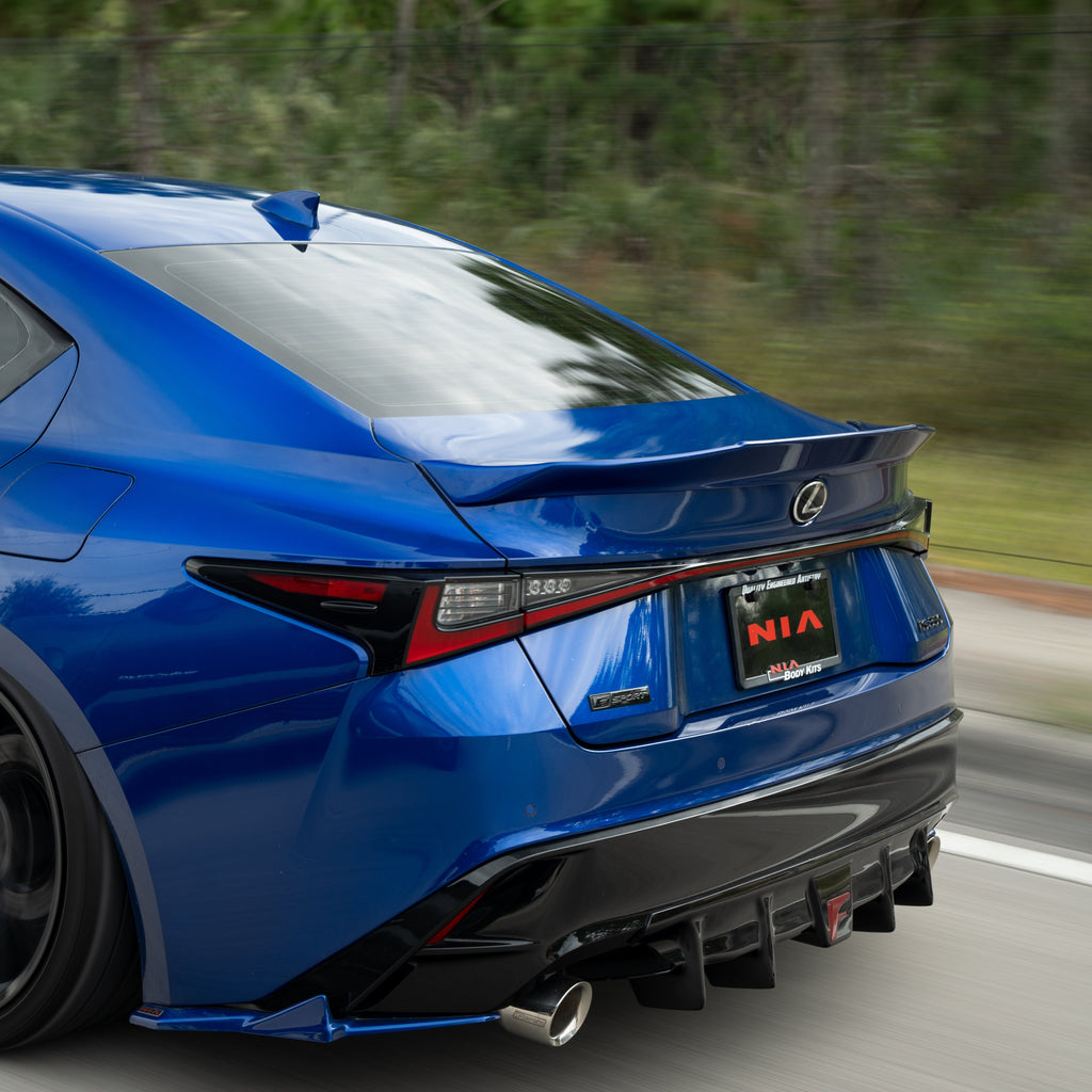 Lexus IS Base Model, F-Sport NIA Rear Lip Spats bodykit  2021-2025 in ABS or Carbon Fiber