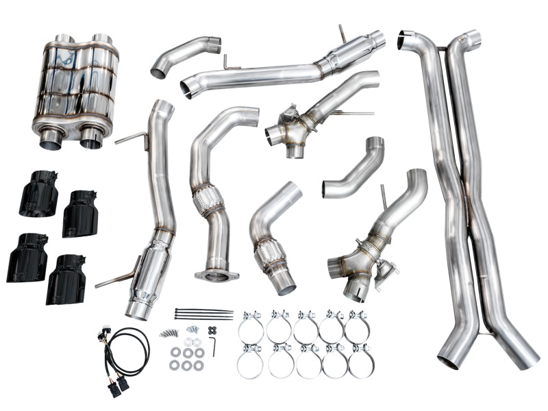 AWE Tuning 2021+ Cadillac CT4-V Blackwing SwitchPath Exhaust - Diamond Black Tips