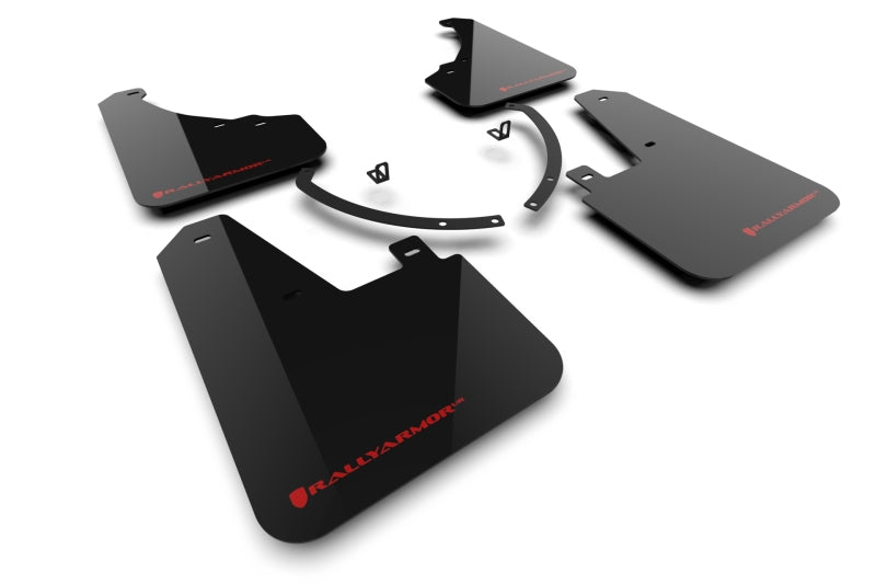 Rally Armor 24-26 Hyundai Santa Fe Black Mud Flap w/Red Logo