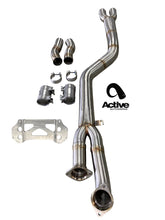Load image into Gallery viewer, Active Autowerke G80/G82 M3/M4 Signature single mid-pipe with G-brace and $90 fixed price shipping in lower 48 states