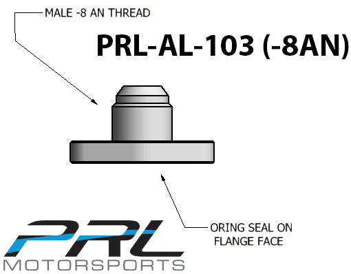 PRL Motorsports GT Turbo -8AN Ported Oil Drain Flange Slotted