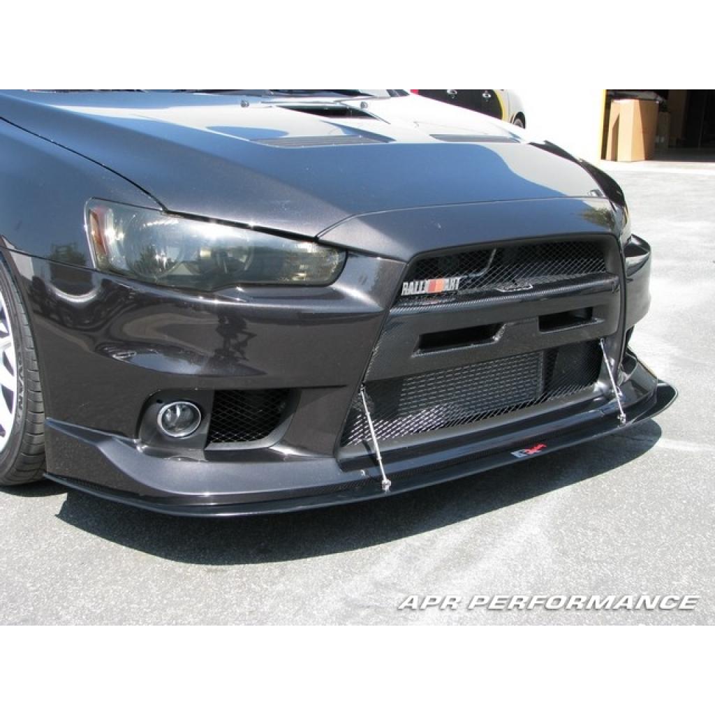 Mitsubishi Evolution X with OEM lip Front Wind Splitter 2008-2016                      Mitsubishi Evolution X with OEM lip Front Wind Splitter 2008-2016