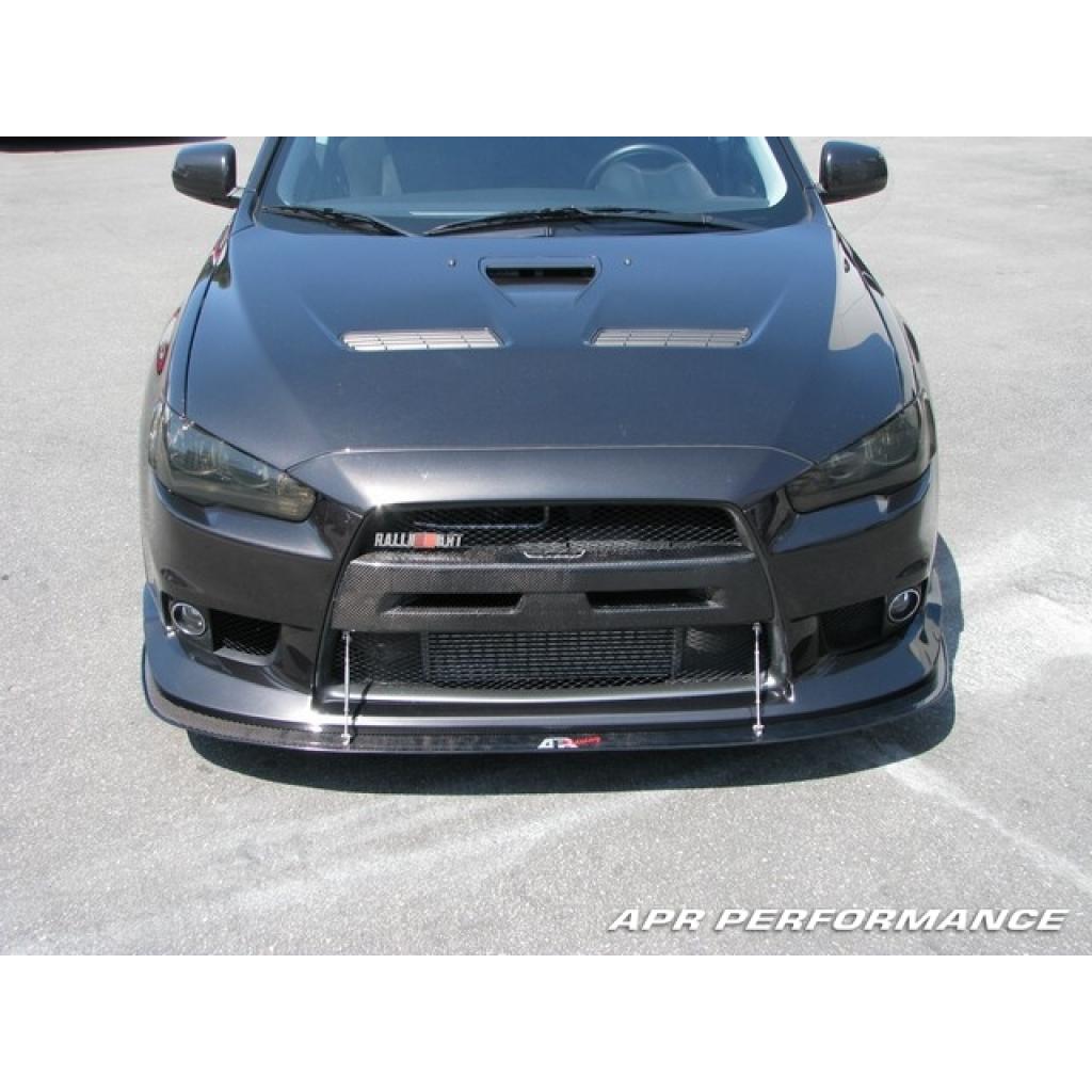 Mitsubishi Evolution X with OEM lip Front Wind Splitter 2008-2016                      Mitsubishi Evolution X with OEM lip Front Wind Splitter 2008-2016