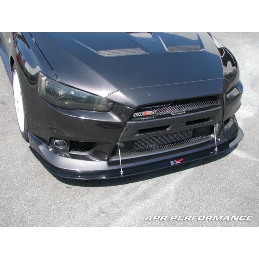 Mitsubishi Evolution X with OEM lip Front Wind Splitter 2008-2016                      Mitsubishi Evolution X with OEM lip Front Wind Splitter 2008-2016