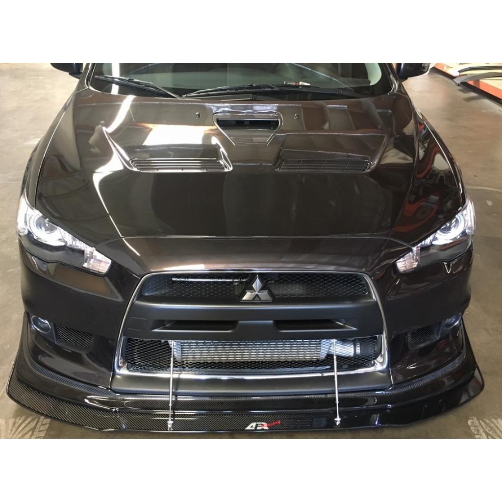 Mitsubishi Evolution X with APR Lip Front Wind Splitter 2008-2016                      Mitsubishi Evolution X with APR Lip Front Wind Splitter 2008-2016