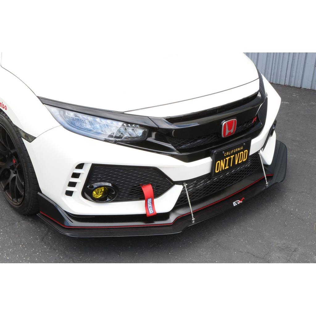 Honda FK8 Civic Type R with OEM Lip Front Wind Splitter 2017-2021                      Honda FK8 Civic Type R with OEM Lip Front Wind Splitter 2017-2021