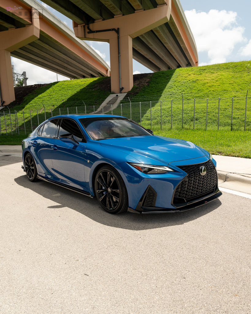 Lexus IS F-Sport NIA full splitter lip bodykit 5pcs (front lip, side skirts, rear apron spats) 2021-2025 in ABS or Carbon Fiber