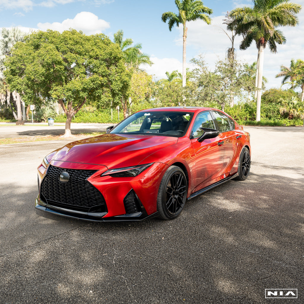 Lexus IS 500 NIA full splitter lip bodykit 5pcs (front lip, side skirts, rear apron spats) 2022-2025  in ABS or Carbon Fiber