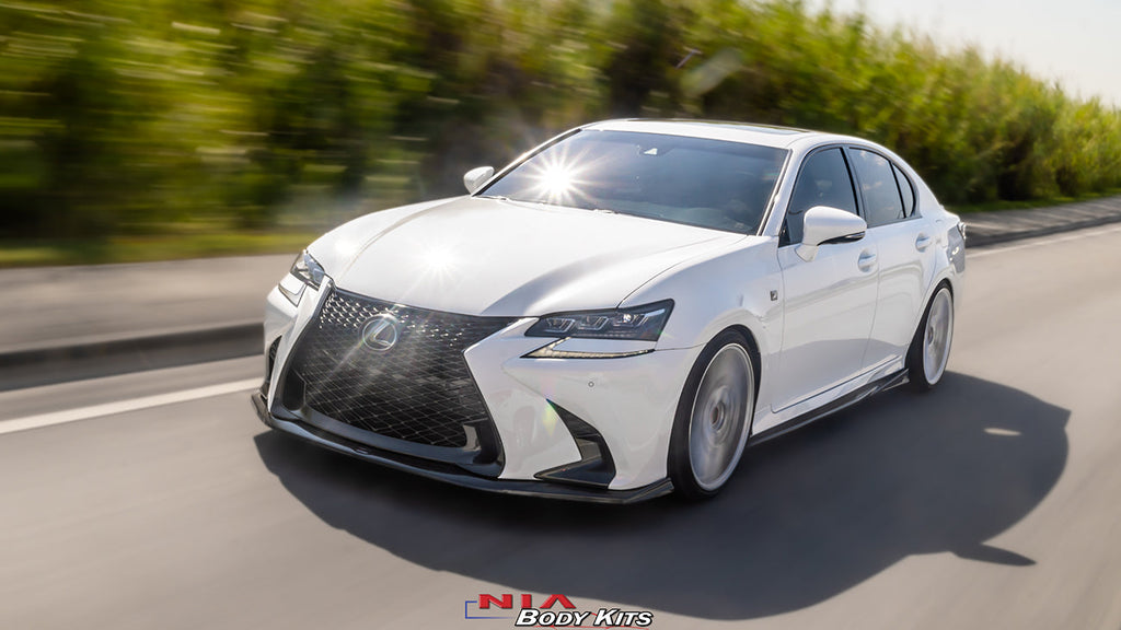 Lexus GS Base Model, F-Sport NIA Full lip Body Kit 5pcs (Front Splitter, Side Skirt Rockers, Rear apron spats) 2016-2020 in ABS