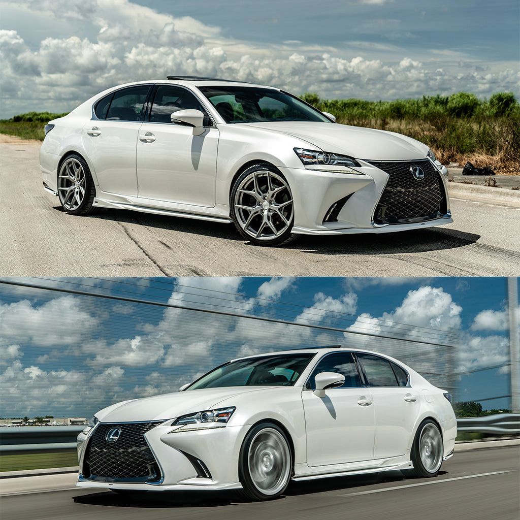 Lexus GS Base Model, F-Sport NIA Full lip Body Kit 5pcs (Front Splitter, Side Skirt Rockers, Rear apron spats) 2016-2020 in ABS