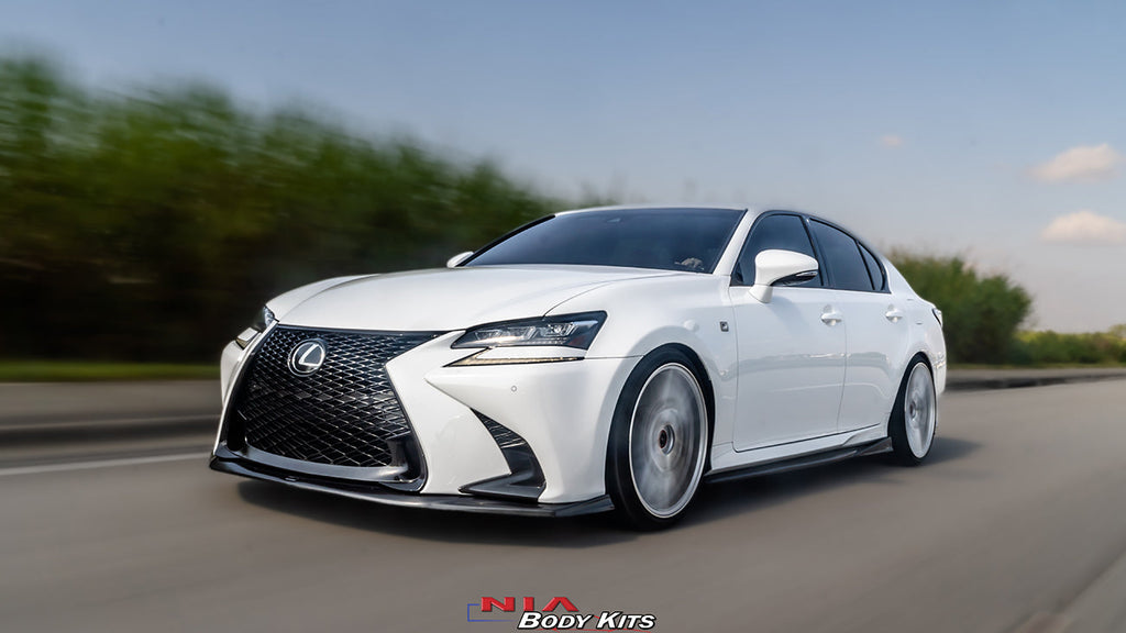 Lexus GS Base Model, F-Sport NIA Full lip Body Kit 5pcs (Front Splitter, Side Skirt Rockers, Rear apron spats) 2016-2020 in ABS