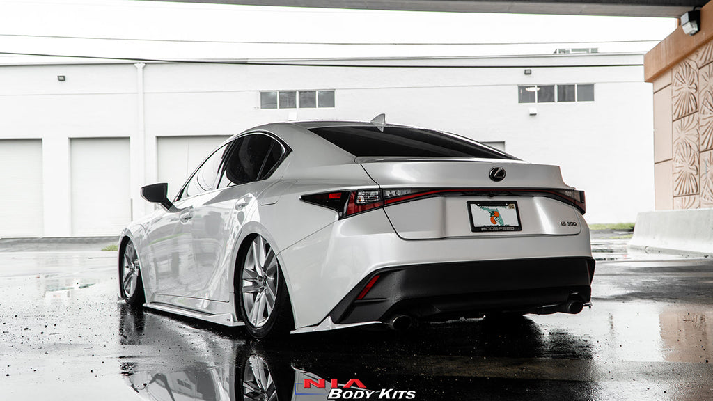 Lexus IS Base Model NIA Full lip Body Kit 6pcs (Front Splitter, Side Skirt Rockers, Rear apron spats, Diffuser Bumper Extension) 2021-2025 in ABS or Carbon Fiber