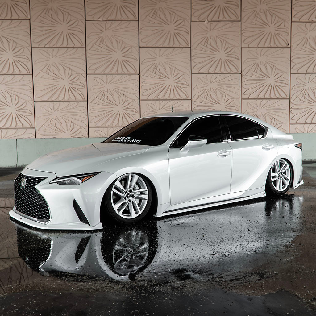 Lexus IS Base Model NIA full splitter lip bodykit 5pcs (front lip, side skirts, rear apron spats) 2021-2025 in ABS or Carbon Fiber