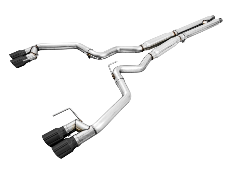 AWE Tuning 2018+ Ford Mustang GT (S550) Cat-Back Exhaust - Track Edition (Quad Diamond Black Tips)