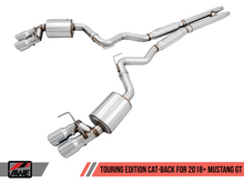 Load image into Gallery viewer, AWE Tuning 2018+ Ford Mustang GT (S550) Cat-Back Exhaust - Touring Edition (Quad Chrome Silver Tips)