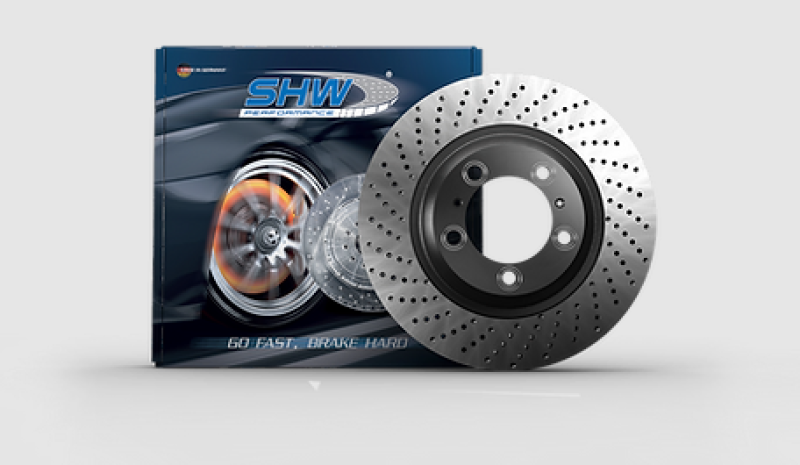 SHW 17-21 Porsche 911 Carrera 3.0L w/o Ceramics Right Rear Cross-Drilled MB Brake Rotor (9P1615602)