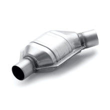 Load image into Gallery viewer, MagnaFlow Universal Catalytic Converter 2.25in Inlet/Outlet Angled Offset/Center Calif OBDII