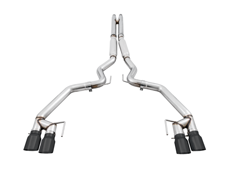 AWE Tuning 2018+ Ford Mustang GT (S550) Cat-Back Exhaust - Track Edition (Quad Diamond Black Tips)