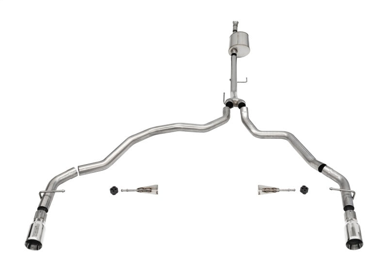 Corsa 2021-2025 Ford F-150 SuperCab/6.5in Bed 5.0L V8 Sport Cat-Back Dual Rear Exit-Polished