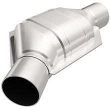Load image into Gallery viewer, MagnaFlow Universal Catalytic Converter 2.25in Inlet/Outlet Angled Offset/Center Calif OBDII